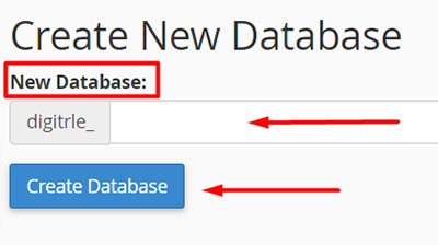 cpanel create database