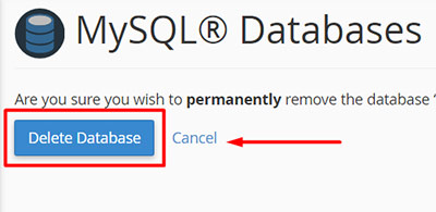 cpanel delete database